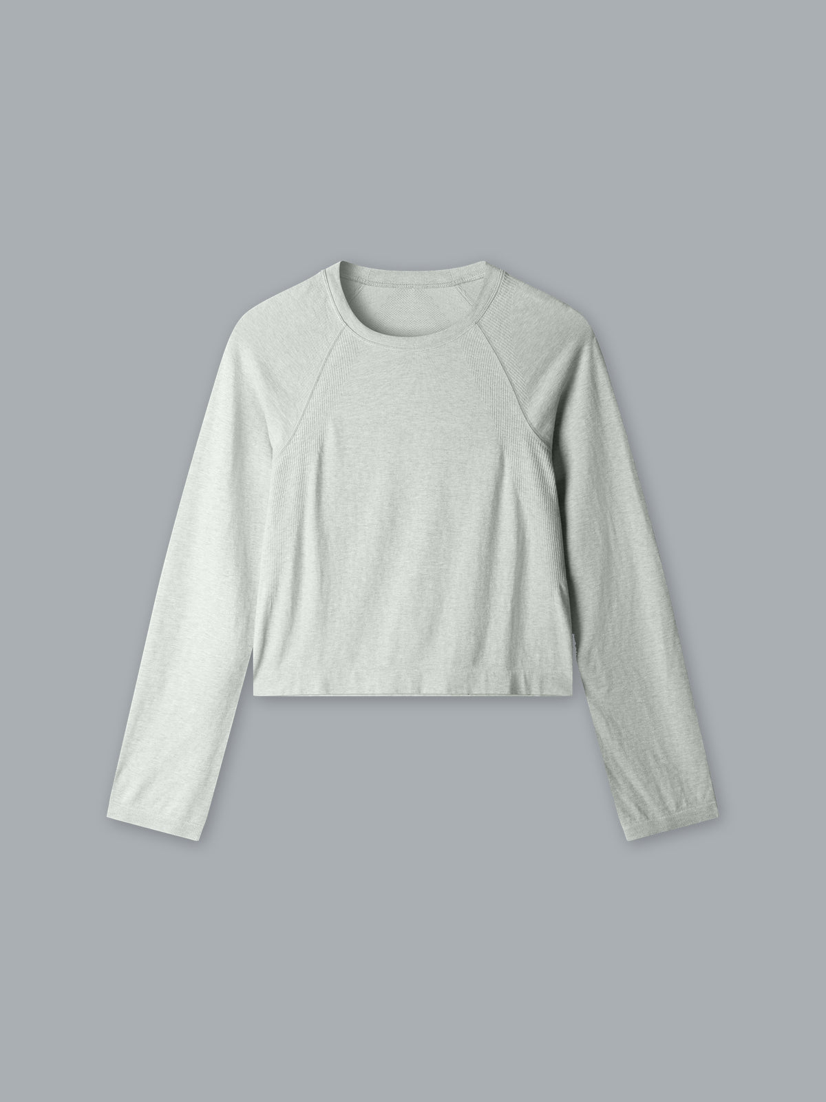 HERE TODAY MELANGE Cropped Long Sleeve Tee Sage Marl