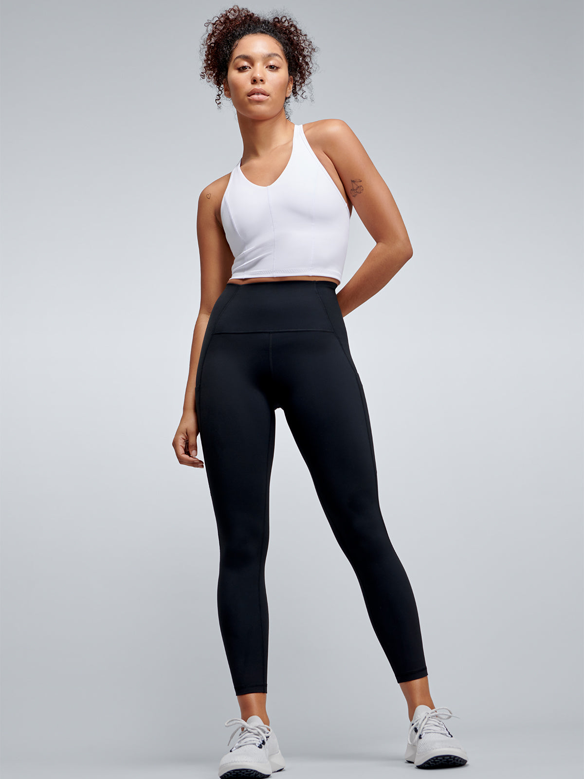 Womens femme fatale recycled longline white sports bra 6