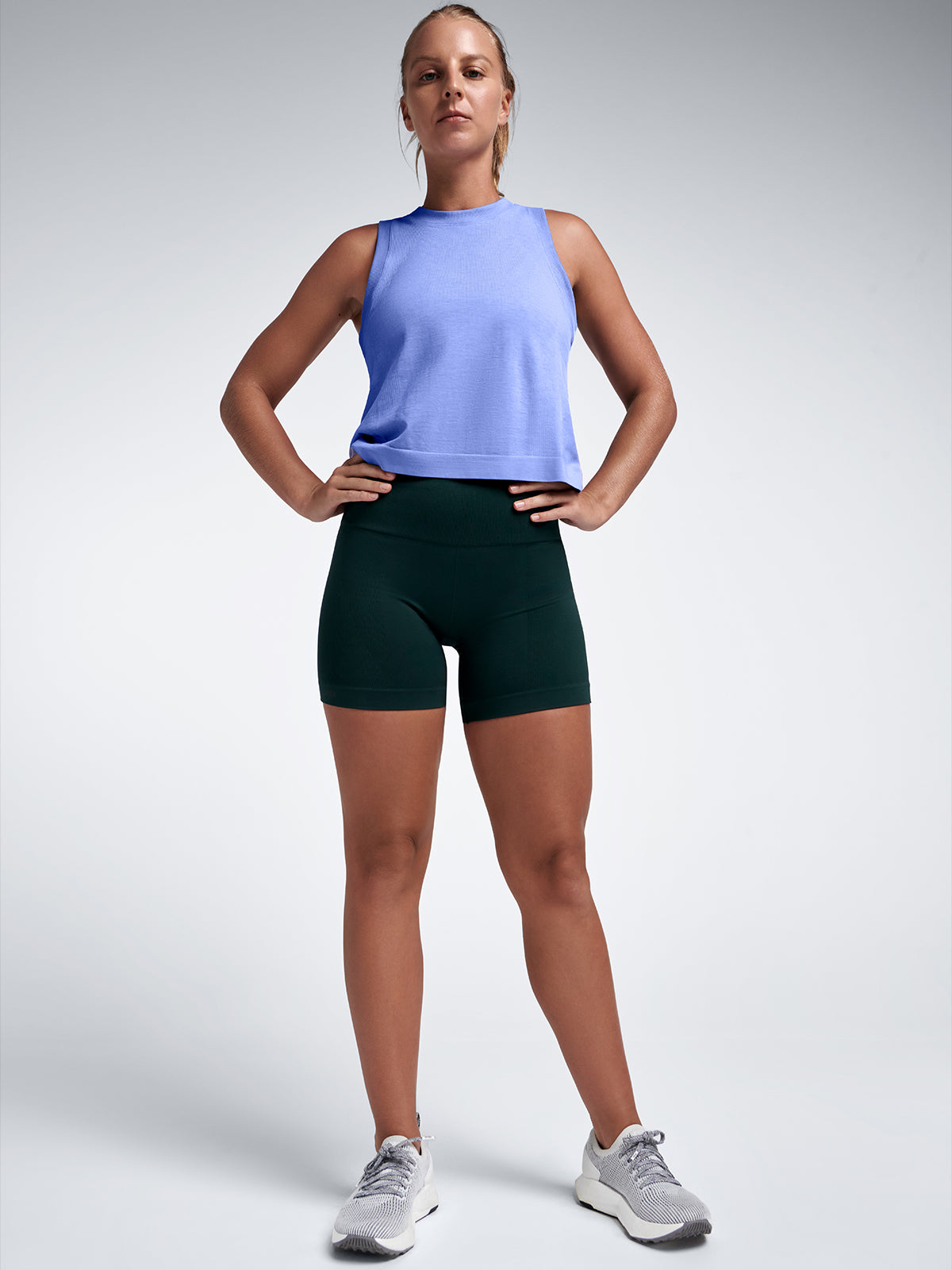 Womens chisel high waisted 6 inch dark green bike shorts 3